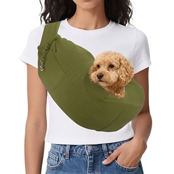 1 pc Dog Sling Carrier for Small Dogs and Cats Hands Free with Purse Pocket, 29.53x25.59 Inch