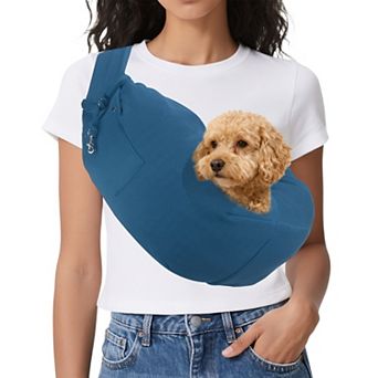 1 pc Dog Sling Carrier for Small Dogs and Cats Hands Free with Purse Pocket, 29.53x25.59 Inch