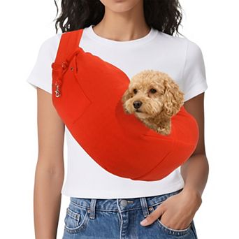 1 pc Dog Sling Carrier for Small Dogs and Cats Hands Free with Purse Pocket, 29.53x25.59 Inch