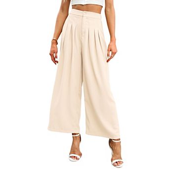 Women's High Waisted Wide Leg Dress Pants Office Work Trousers Flowy Pant