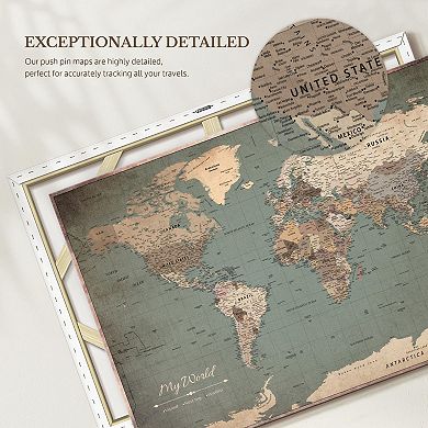 My World Push Pin Map VI