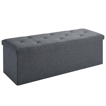 Folding Storage Ottoman Bench Foot Rest Storage Chest for Living Room Bedroom Entryway