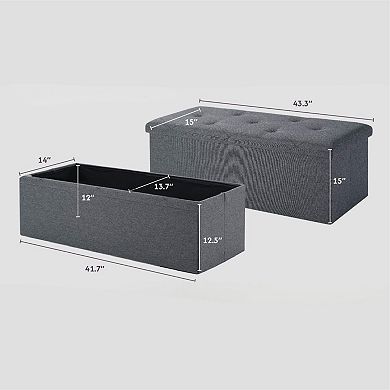Folding Storage Ottoman Bench Foot Rest Storage Chest for Living Room Bedroom Entryway