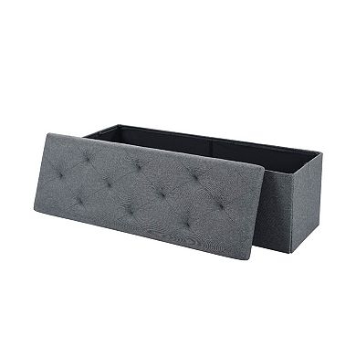 Folding Storage Ottoman Bench Foot Rest Storage Chest for Living Room Bedroom Entryway