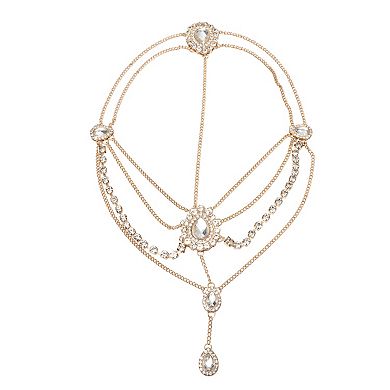 Headpiece Faux Diamonds Tassels Head Chain 1 Pc