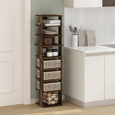 9-Tier Vertical Free Standing Corner Shelf Display Rack