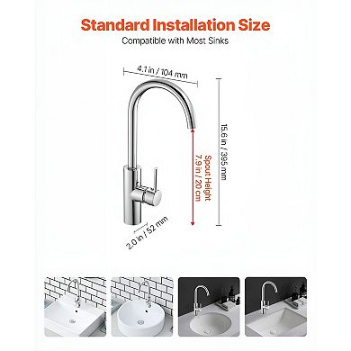 Touchless Bathroom Faucet with Infrared Sensor and Adjustable Hot and Cold Water - Silver