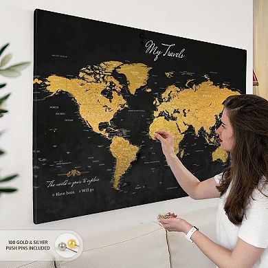 My Travels Push Pin World Map
