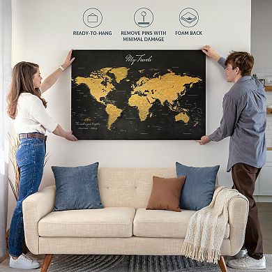 My Travels Push Pin World Map