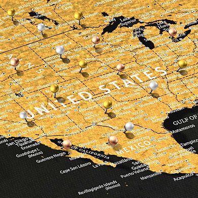 My Travels Push Pin World Map