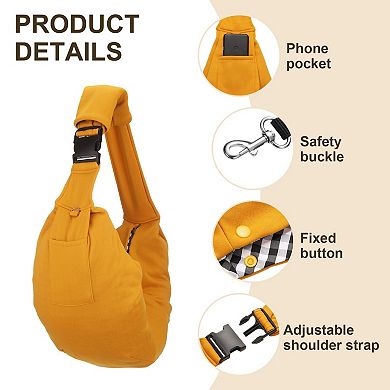1Pc Sling Carrier for Small Pet Adjustable with Purse Pocket, 35.43x25.59 Inch