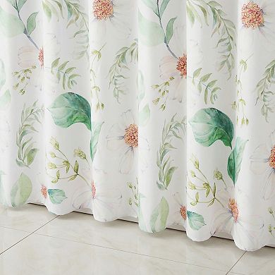 Leaf Print Shower Curtain Sets, Water Resistant Bath Curtain with 12 Hooks, Bohemian Farmhouse Style