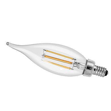 12-Pack LED Candelabra Bulbs 5.5W Flame Tip 2725K Warm White Dimmable