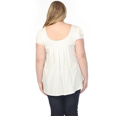 Plus Size Cap Sleeve Pleated Top