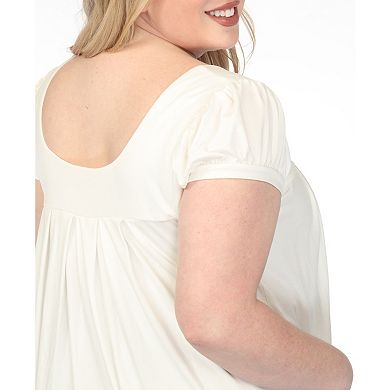 Plus Size Cap Sleeve Pleated Top