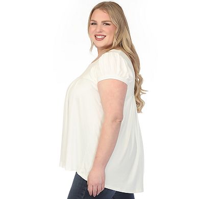 Plus Size Cap Sleeve Pleated Top