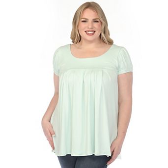 Plus Size Cap Sleeve Pleated Top