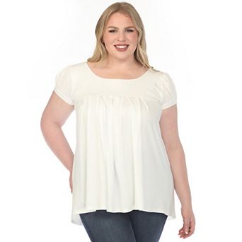 Plus Size Cap Sleeve Pleated Top