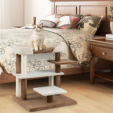 2-in-1 Cat Stairs & Tree with4-Tier Platforms and Sisal Posts