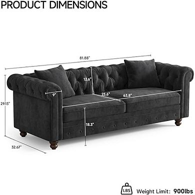 Elegant Sofa With Rolled Arms