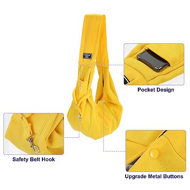 1Pc Pet Sling Carrier for Small Dogs and Cats, 31.5x23.62 Inch