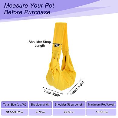 1Pc Pet Sling Carrier for Small Dogs and Cats, 31.5x23.62 Inch