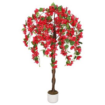 Artificial Bougainvillea Tree in Pot with 168 Flowers, Red