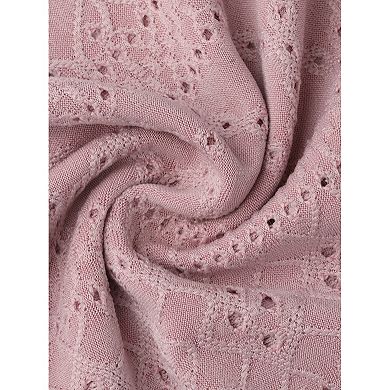 Women's Pointelle Pajama Sleepwear Solid Camisole Tops with Shorts Double Strap Loungewear Sets