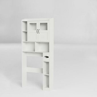 Freestanding Over-Toilet Storage Cabinet with Adjustable Shelves Wall-Mounted Space