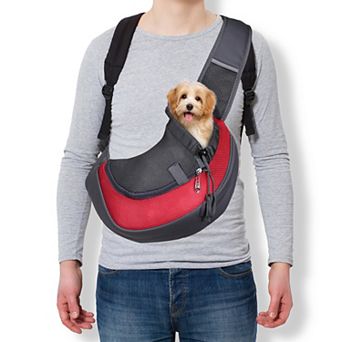 1 pc Dog Sling Carrier for Small Pet Hand-Free Drawstring Pet Sling Carrier, 17.72x9.84 Inch