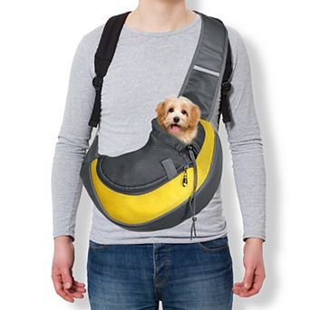 1 pc Dog Sling Carrier for Small Pet Hand-Free Drawstring Pet Sling Carrier, 17.72x9.84 Inch