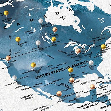 Let's Travel IV Push Pin World Map