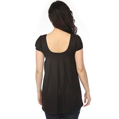 Women's Cap Sleeve Pleated Top
