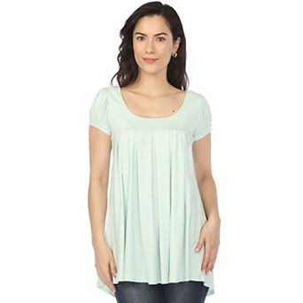 Women's Cap Sleeve Pleated Top