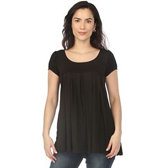 Women's Cap Sleeve Pleated Top