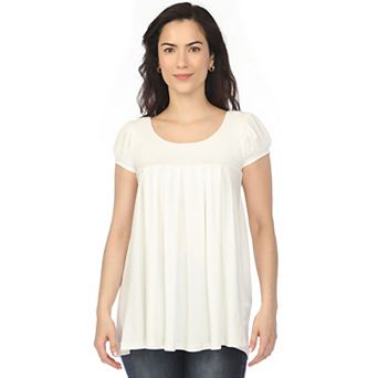 Women's Cap Sleeve Pleated Top