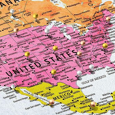 My Adventures Push Pin World Map IV