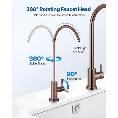 Kitchen and Bar Faucet with Filtration, High-Arc Spout, and Smooth Handle