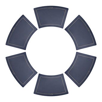 Wedge Placemats Set of 6 Faux Leather Mat Washable for Kitchen Heat Resistant TableMat 20.1x11.8inch