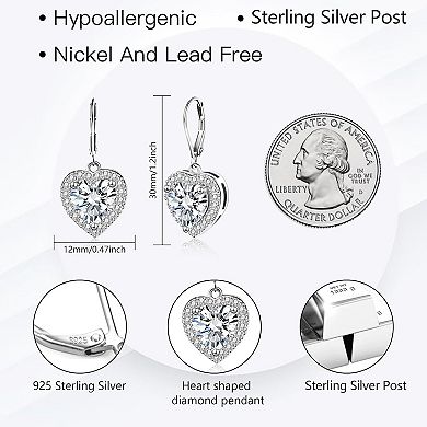 Heart Dangle Drop Earrings