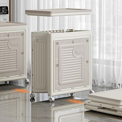 Rolling Laundry with Lid, Large Capacity Laundry Basket with Wheels, Foldable Clothes Storage Basket