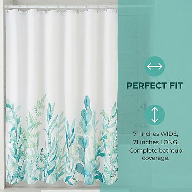 Bohemian Print Shower Curtain Sets Waterproof Curtain with 12 Hooks Nature Inspired Bathroom Decor