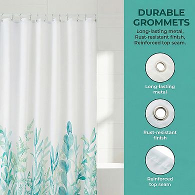 Bohemian Print Shower Curtain Sets Waterproof Curtain with 12 Hooks Nature Inspired Bathroom Decor