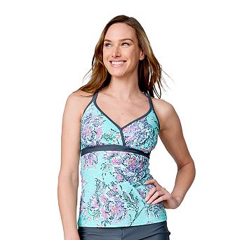 Free Country Women's Macrame Back Tankini Top