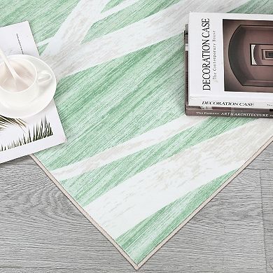 Contemporary Area Rug Machine Washable Low Pile Pet Friendly Carpet for Kid's Room Playroom