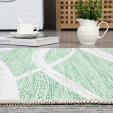 Contemporary Area Rug Machine Washable Low Pile Pet Friendly Carpet for Kid's Room Playroom