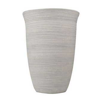 Resin Vase with Cement Finish for Indoor and Outdoor Decor
