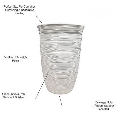 Resin Vase with Cement Finish for Indoor and Outdoor Decor