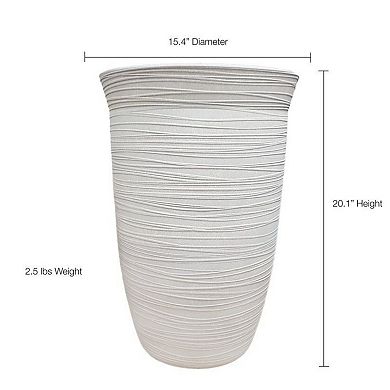 Resin Vase with Cement Finish for Indoor and Outdoor Decor