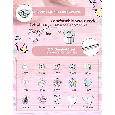 Screw Back Stud Earrings
